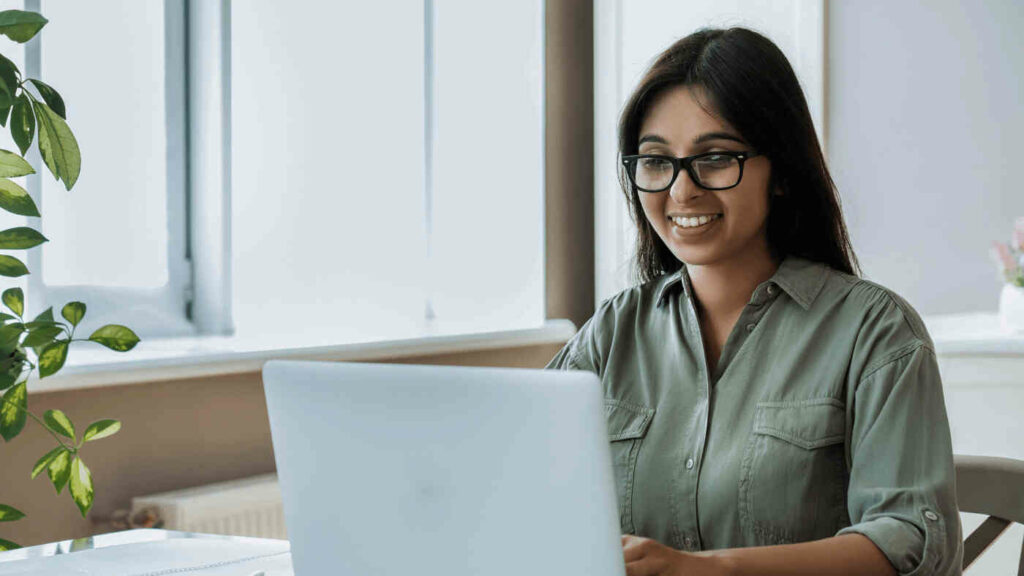 A customer success team member at work.