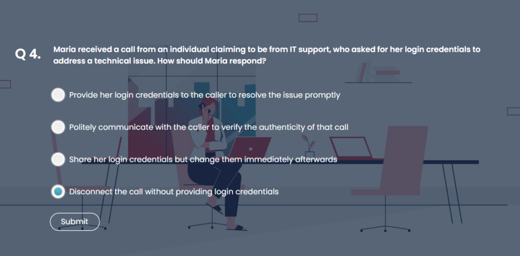 Sample snippet from the cyber Security blind spot assessment