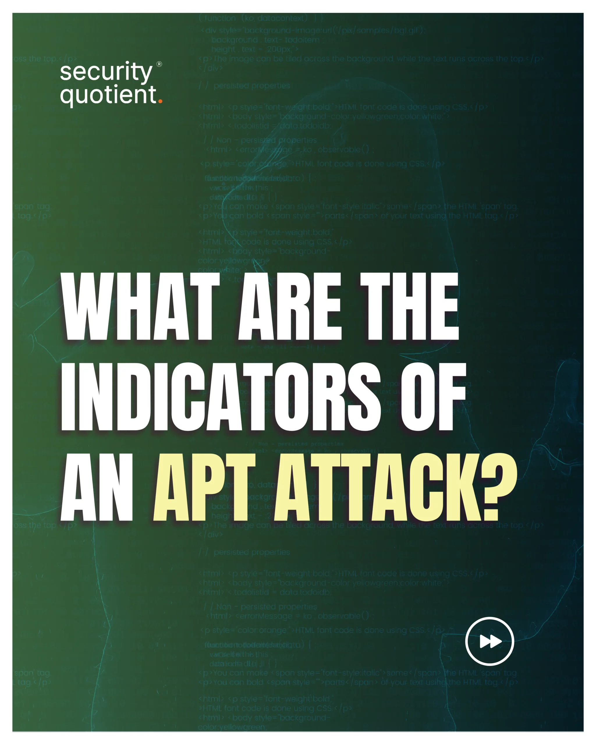What are the indicators of an APT Attack