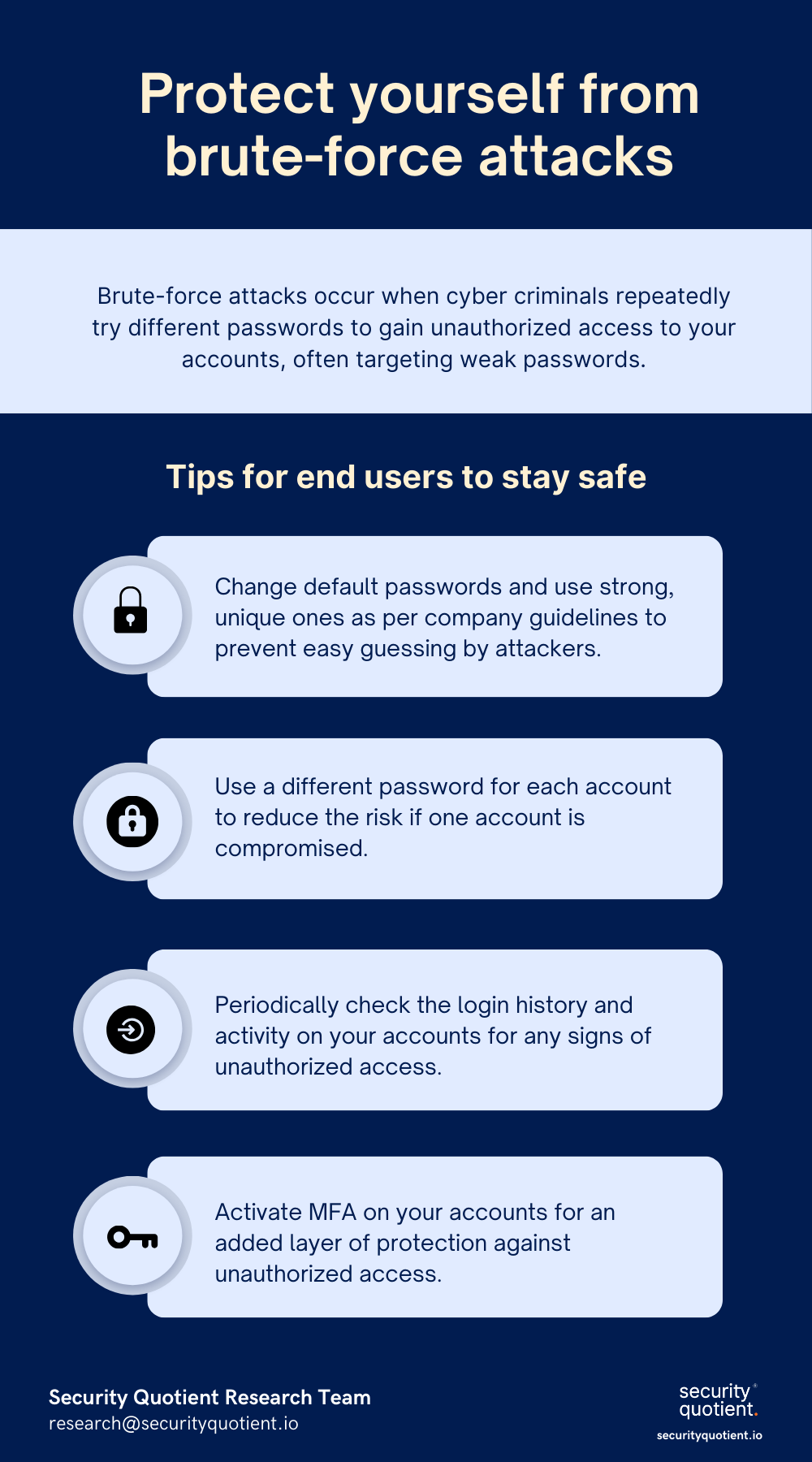 Tips to stay safe from brute-force attacks